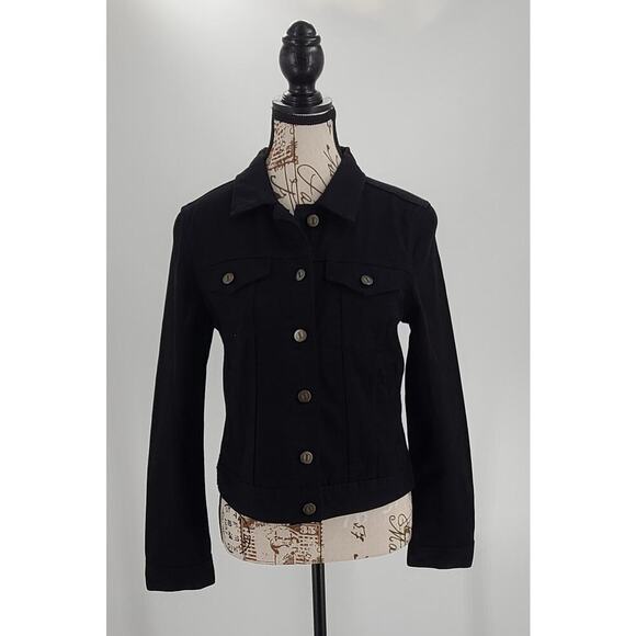 Hobbs Miriam jacket ladies denim jacket black Size 6 Polished Goth Witchy Office - Picture 4 of 12